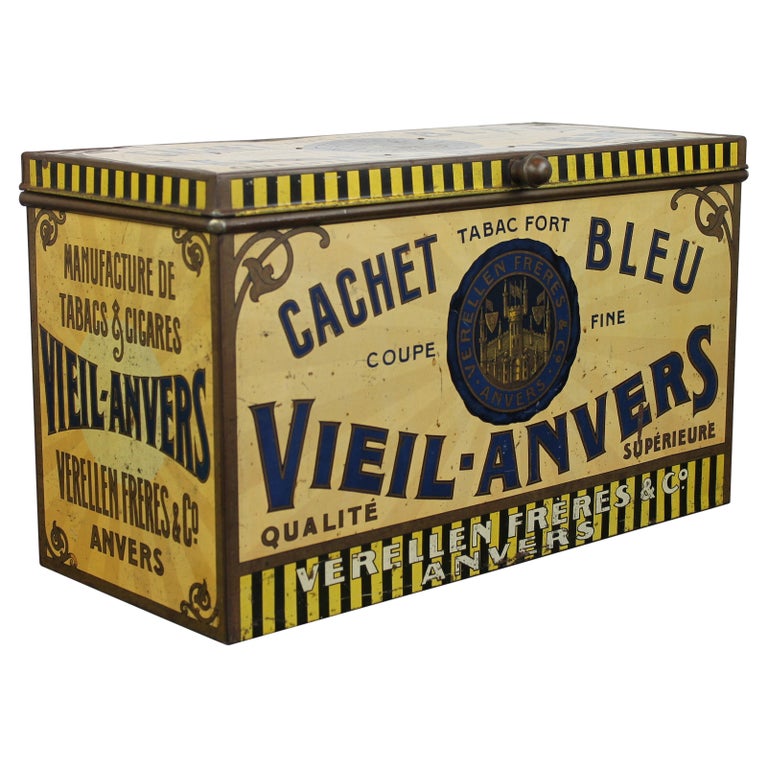 1920s Tobacco Tin Box, Antwerp, Belgium For Sale