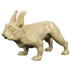 Franz�ösische Bulldogge-Skulptur im Art déco-Stil