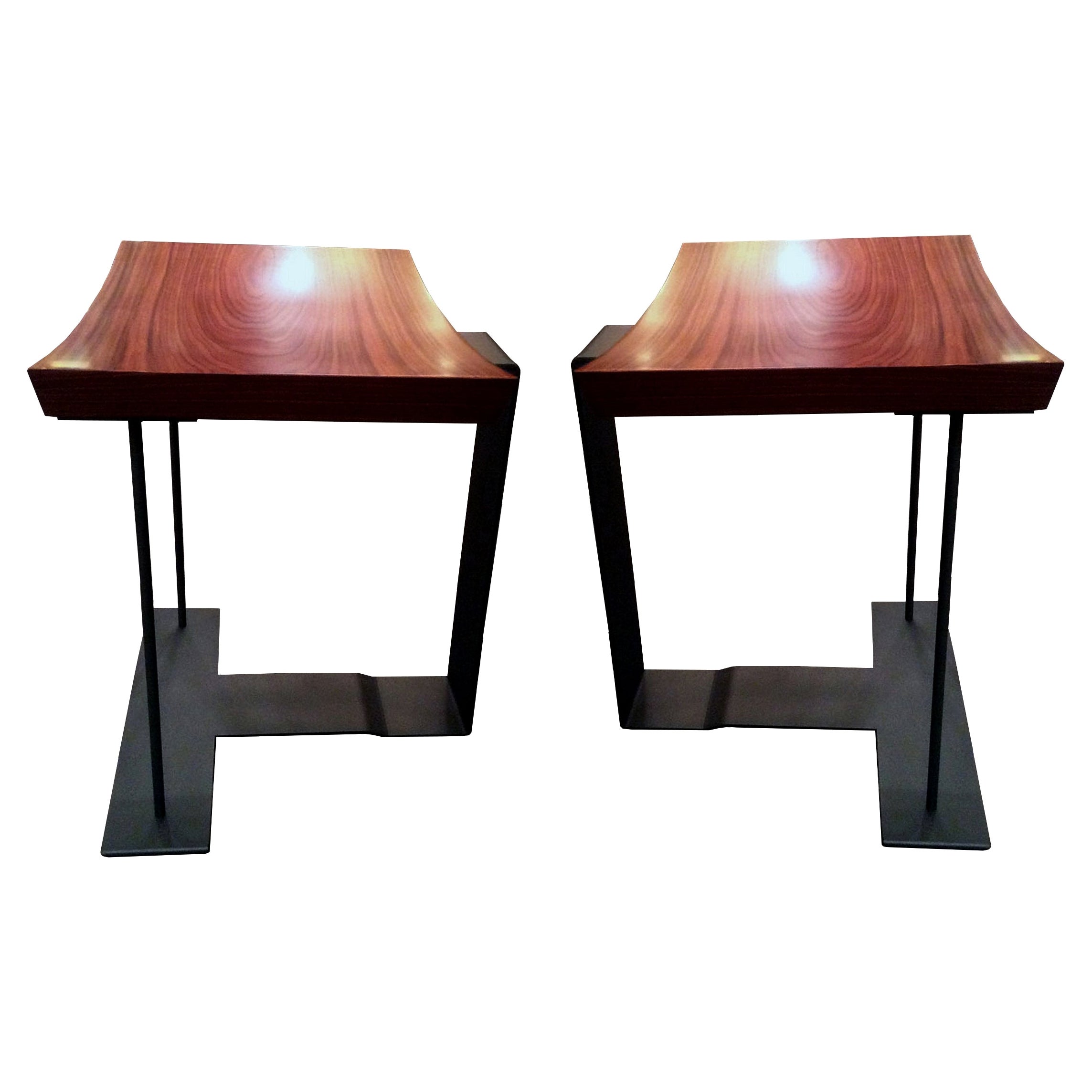 Two stools, model "T 1927", by Pierre Chareau, Ecart International Edition