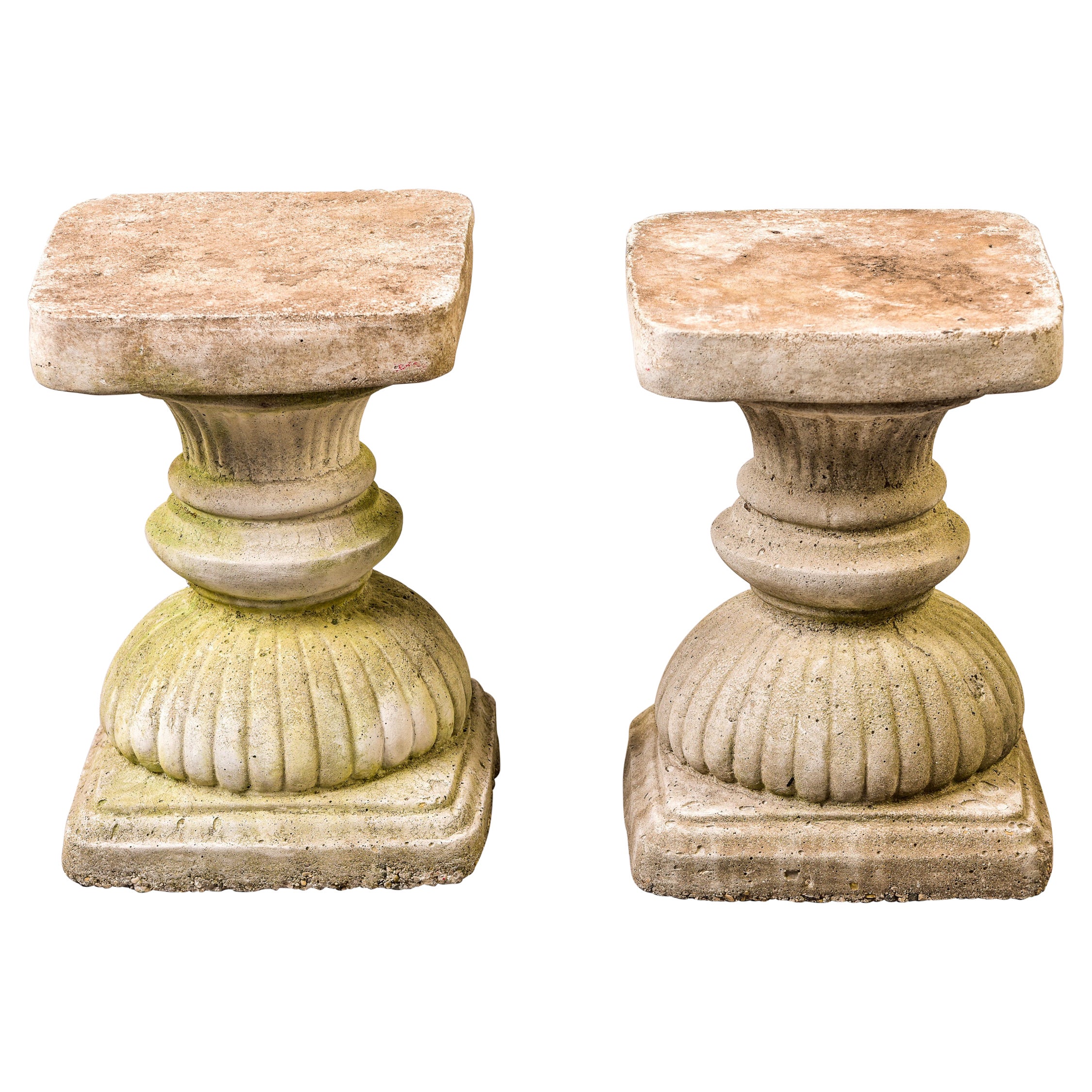 Pair Vintage Neoclassical Garden Pedestals