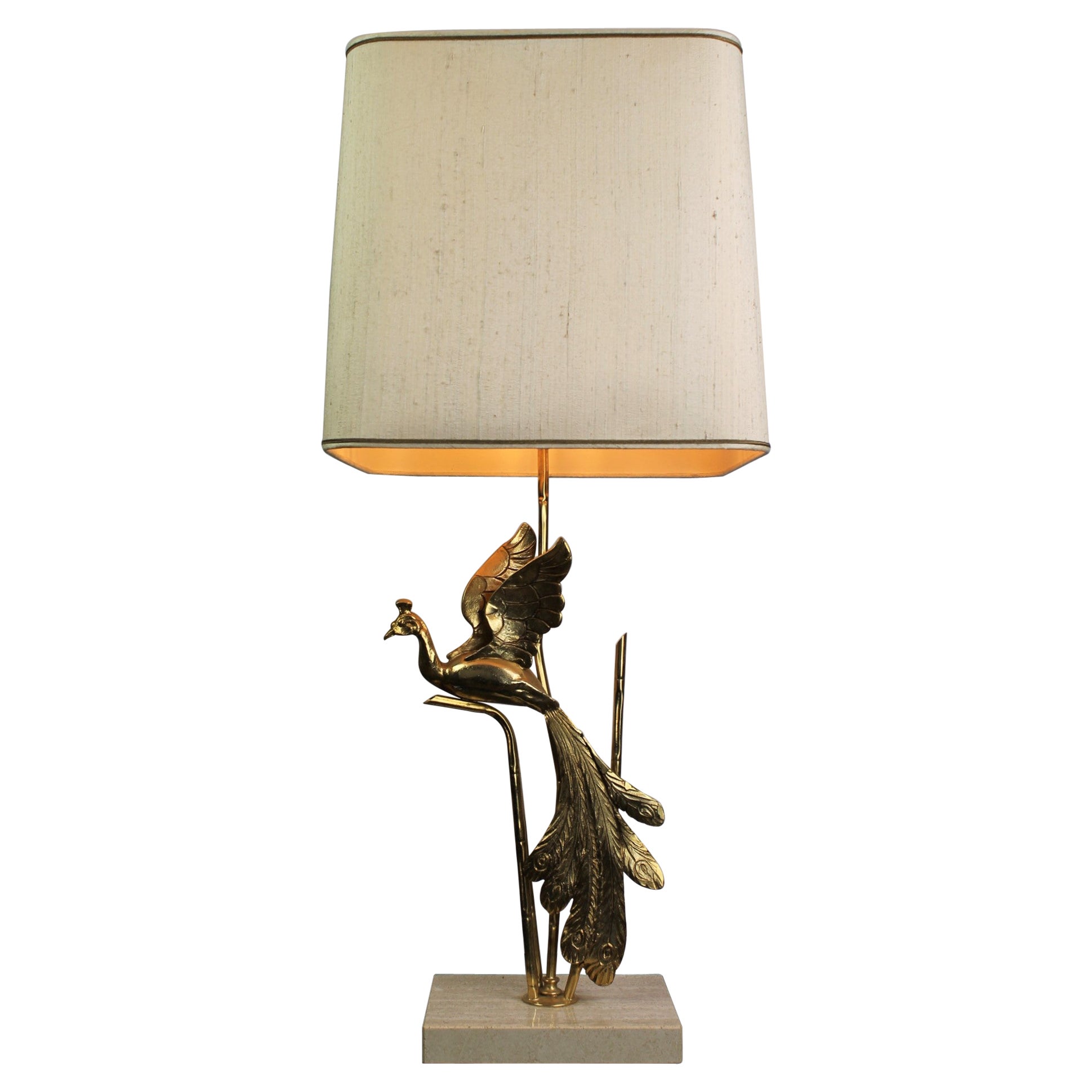 Peacock Table Lamp by Lanciotto for L'Originale, Italy, 1970s For Sale