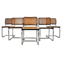 Vintage Black Dinning Style Chairs B32 by Marcel Breuer Set 6