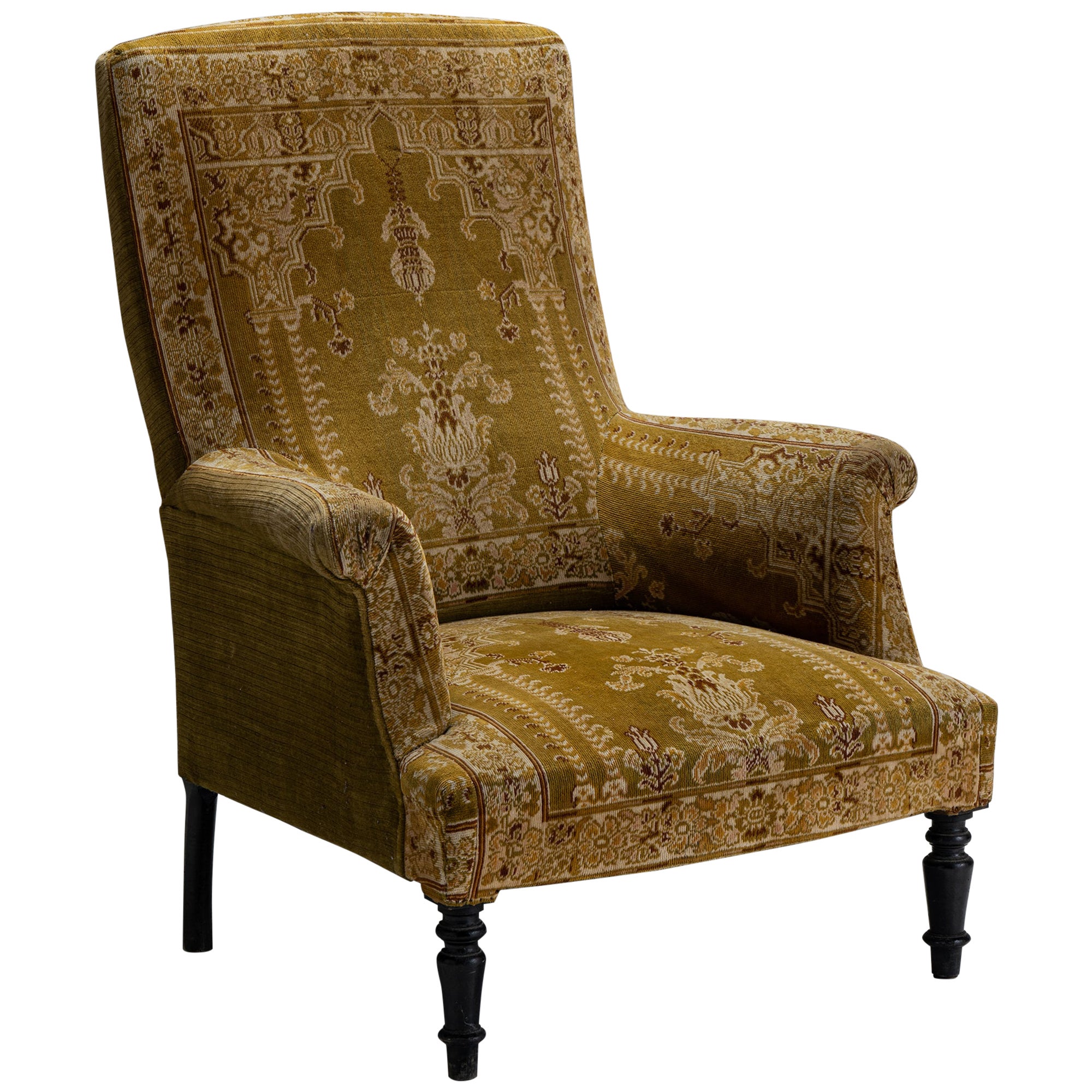 Velvet & Carpet Chair, France Circa 1880