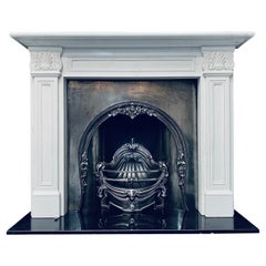 Vintage Regency Greek Revival Style Marble Fireplace Surround