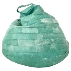  Green Patchwork Leather Bean Bag