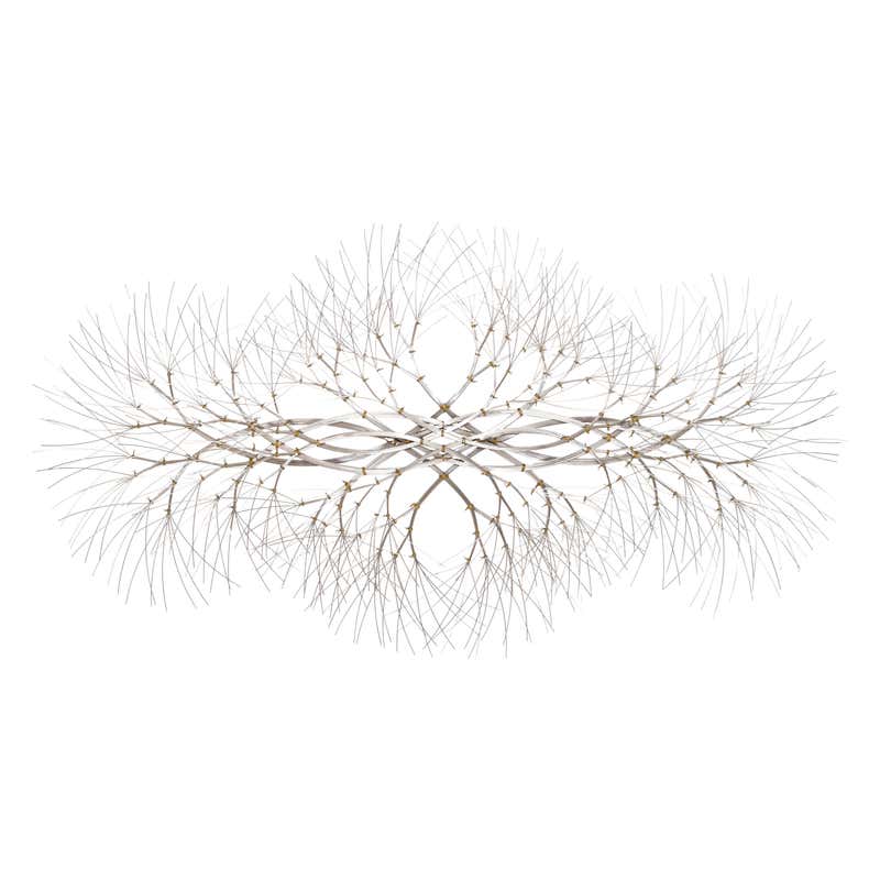 Contemporary Modern Bronze Stainless Steel Wall Sculpture Signed John ...