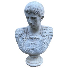 Dramatic French Renaissance Style Caesar Male Bust Statue Sculpture