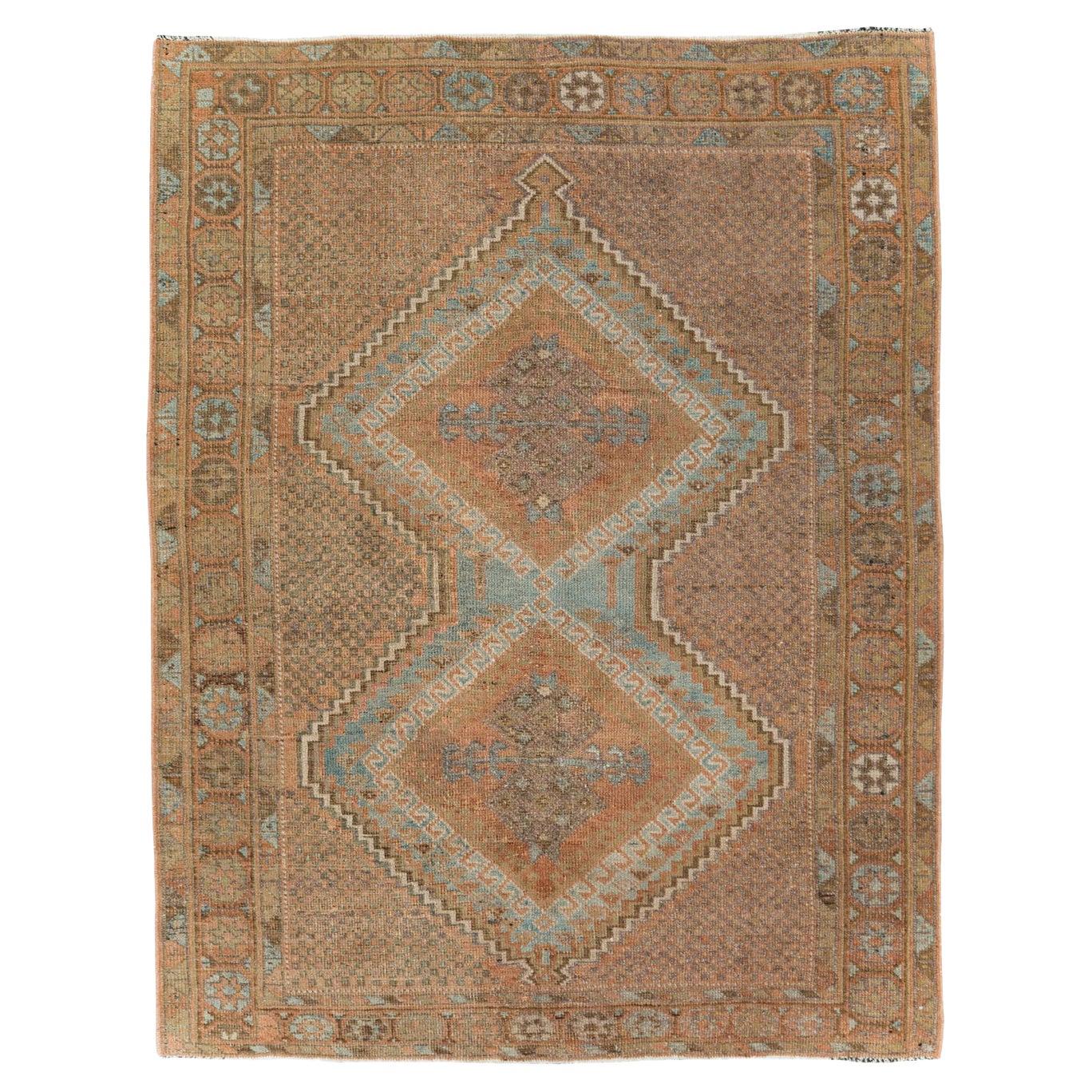 Tapis persan Afshar décoratif fait à la main du milieu du 20e siècle