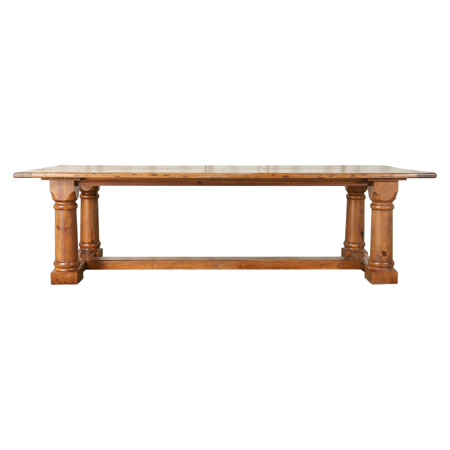 Ralph Lauren Pine Country Farmhouse Trestle Dining Table 