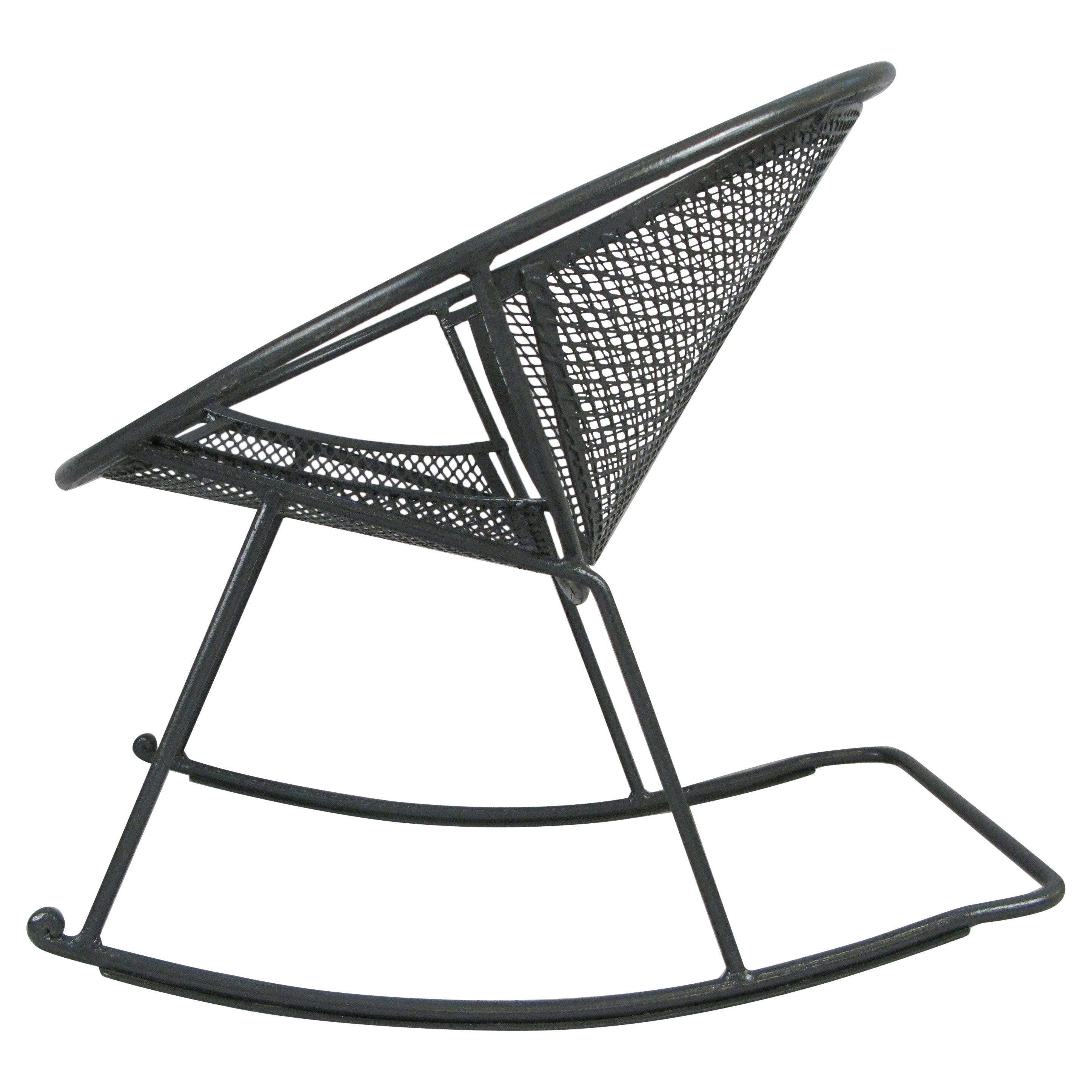 Rare Salterini 'Radar' Wrought Iron Rocking Chair