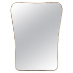 Retro 1950s Italian Wavy Brass Mirror