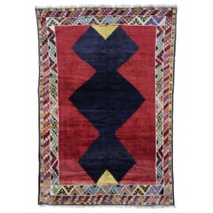 Tappeto persiano vintage Shiraz con stile tribale moderno di metà secolo