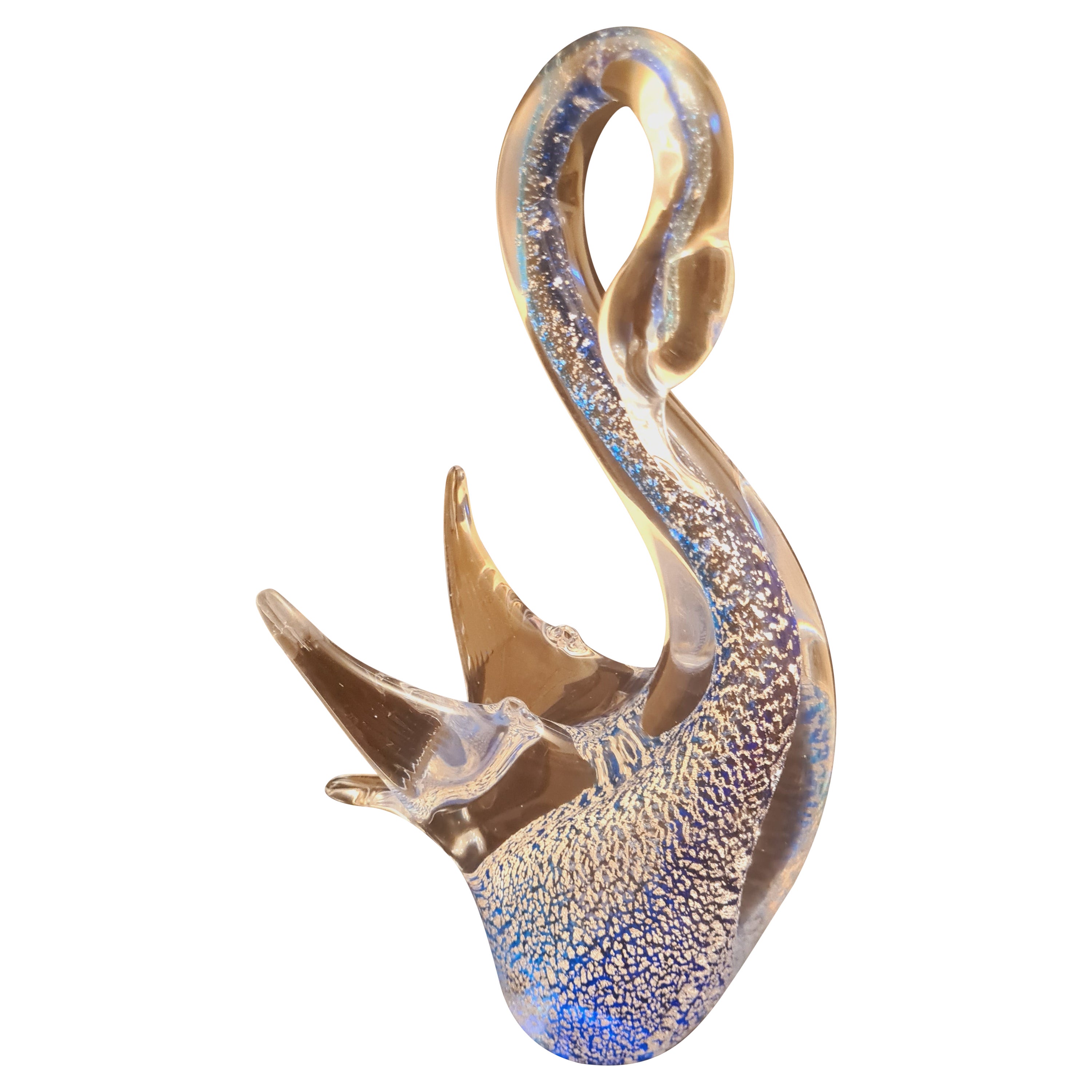 Archimede Seguso Murano Opal Pink White Italian Art Glass Swan Bird ...