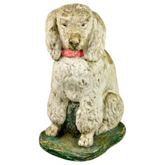 Early 20th C English Small Stone Garden Dog