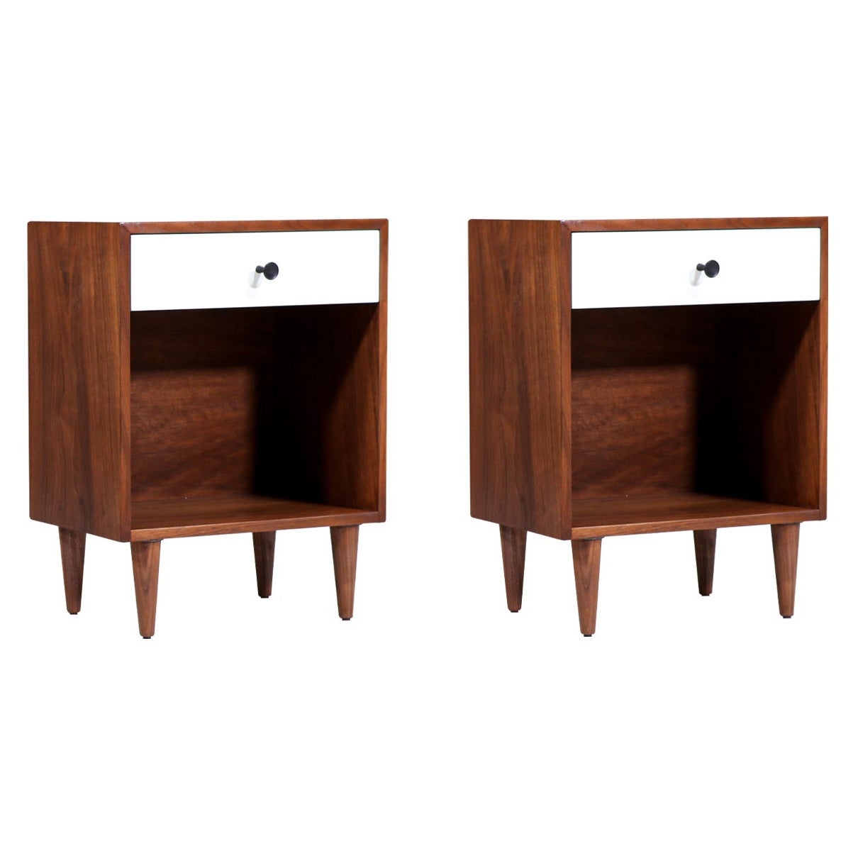 Milo Baughman Two-Tone Lacquered Night Stands for Glenn of California