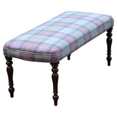 English Victorian Period Rosewood Upholstered Bench