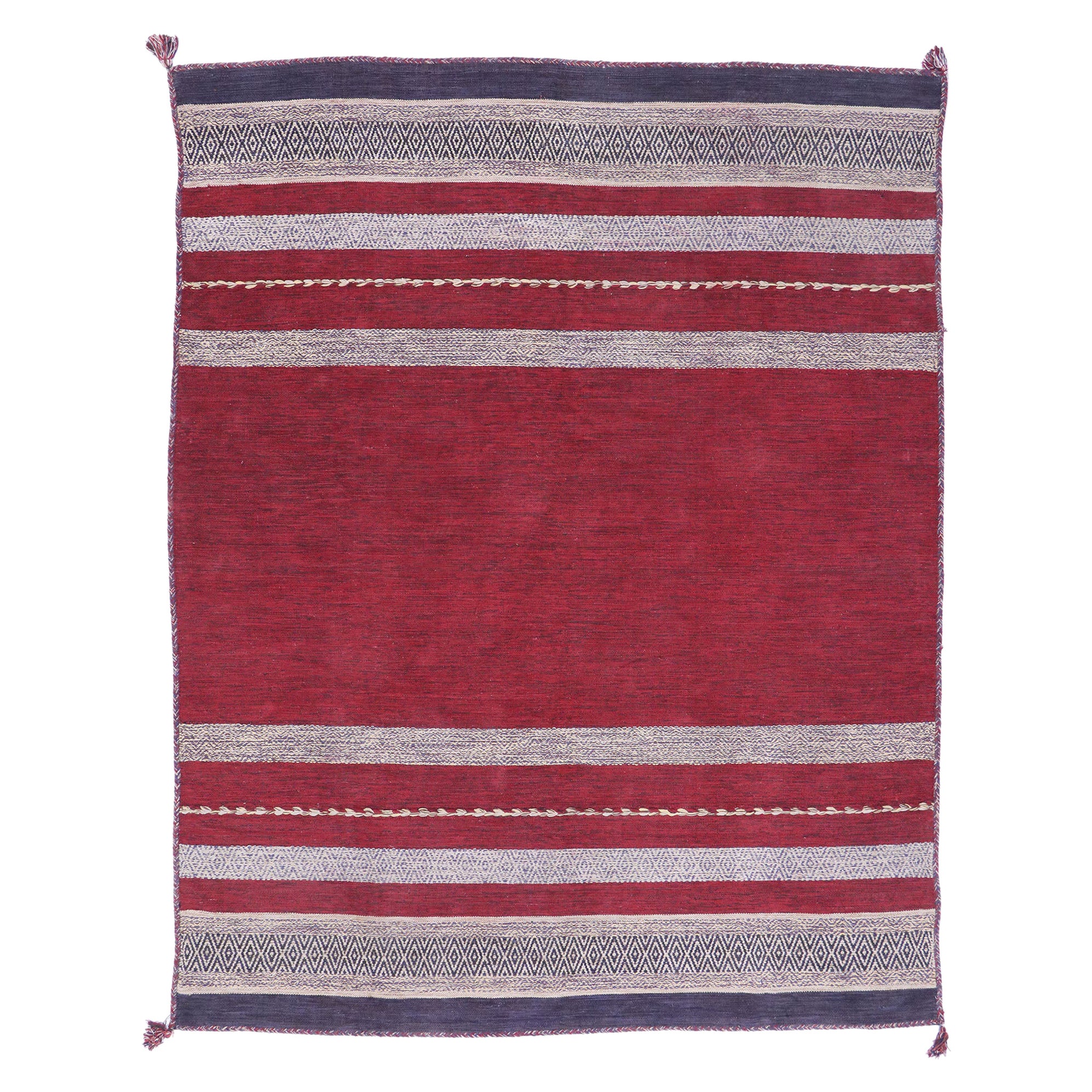Tappeto berbero marocchino vintage Rug & Kilim con stile nautico