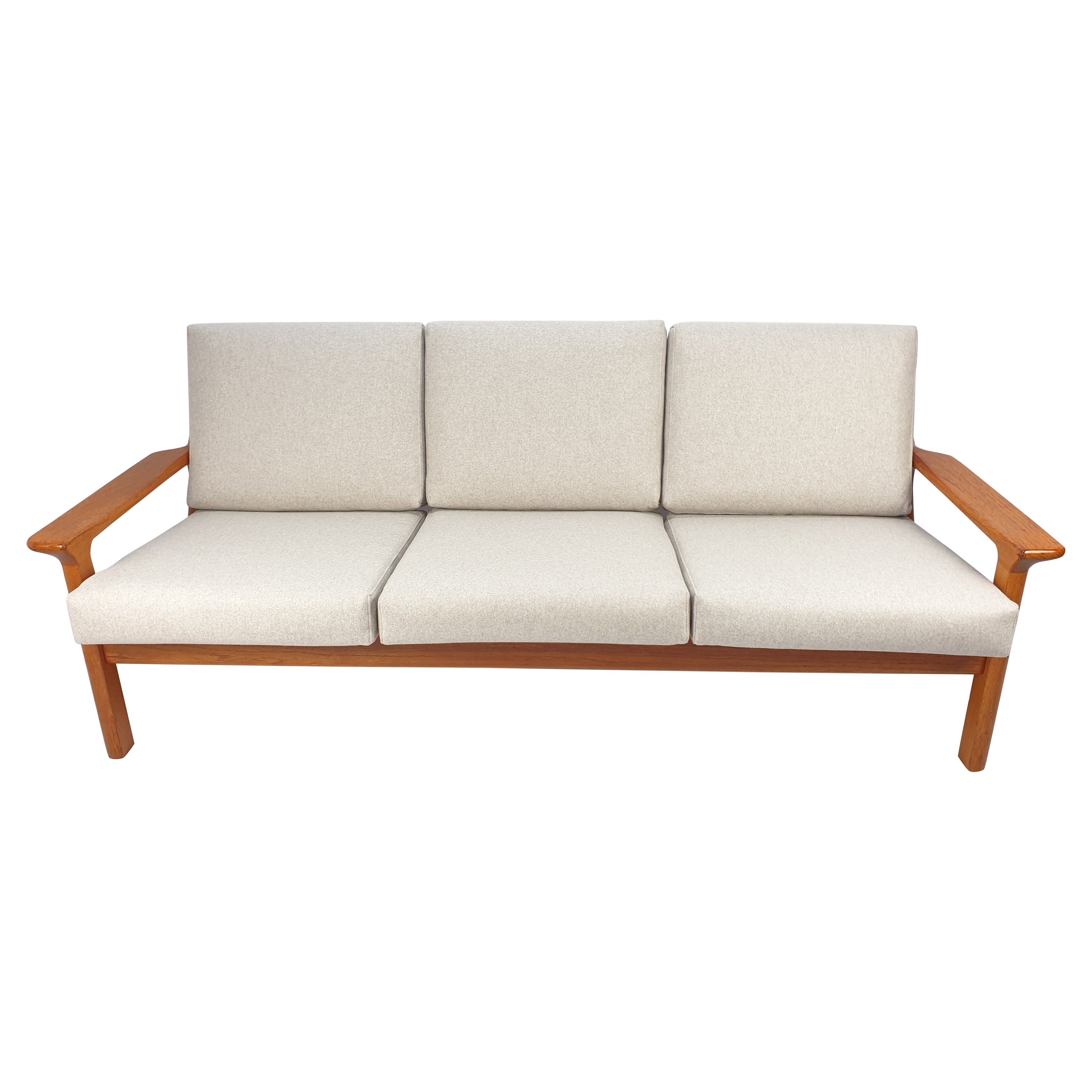 Mid Century 3-Sitzer-Sofa aus Teakholz von Juul Kristensen für Glostrup, 1970er Jahre im Angebot