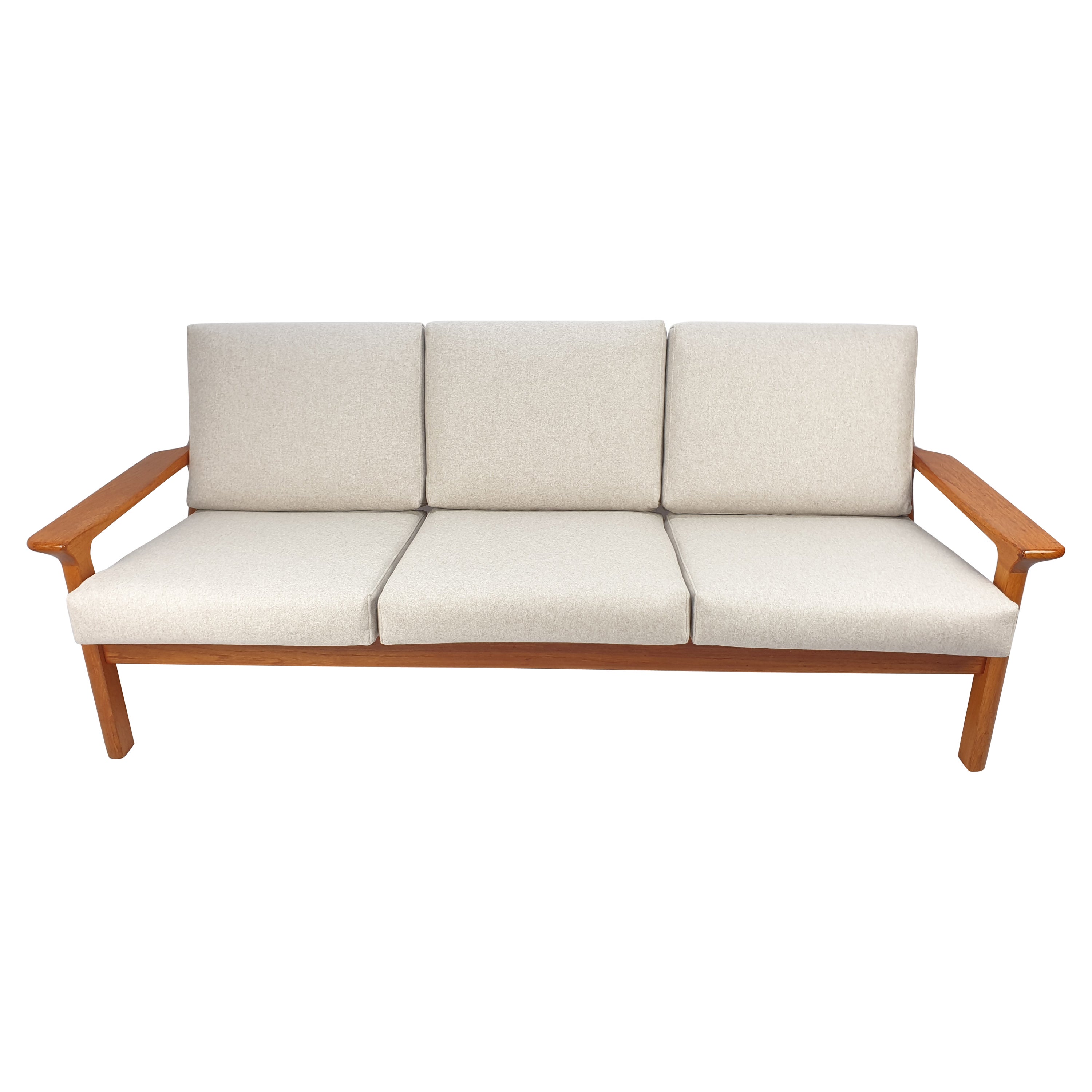 Mid Century Teak 3-Seater Sofa by Juul Kristensen for Glostrup, 1970s For Sale