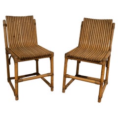 Pair of 1980s Spanish Bamboo Chairs
