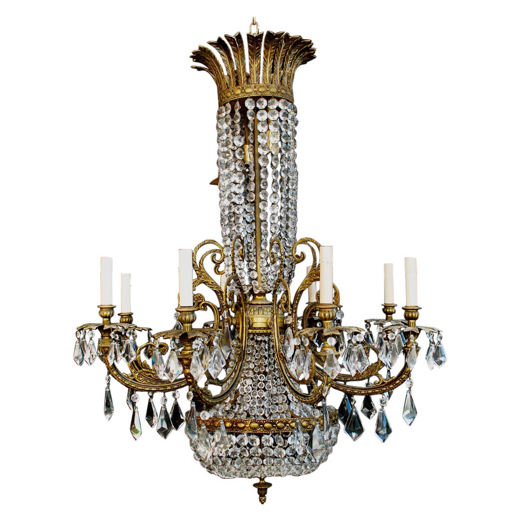 Beautiful and Rare 1940's Crystal Chandelier from Spain