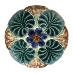 Majolica Water Lily Pond Plate Wasmuel, circa 1890