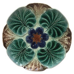 Majolica Water Lily Pond Plate Wasmuel, circa 1890