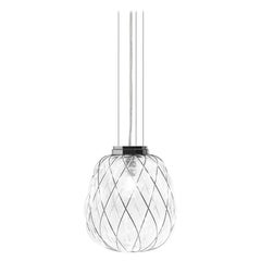 Medium 'Pinecone' Suspension Lamp in Glass & Chrome for Fontana Arte