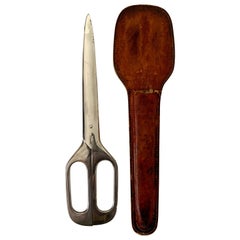Vintage Pair of Arthur Salm German Scissors in Leather Case