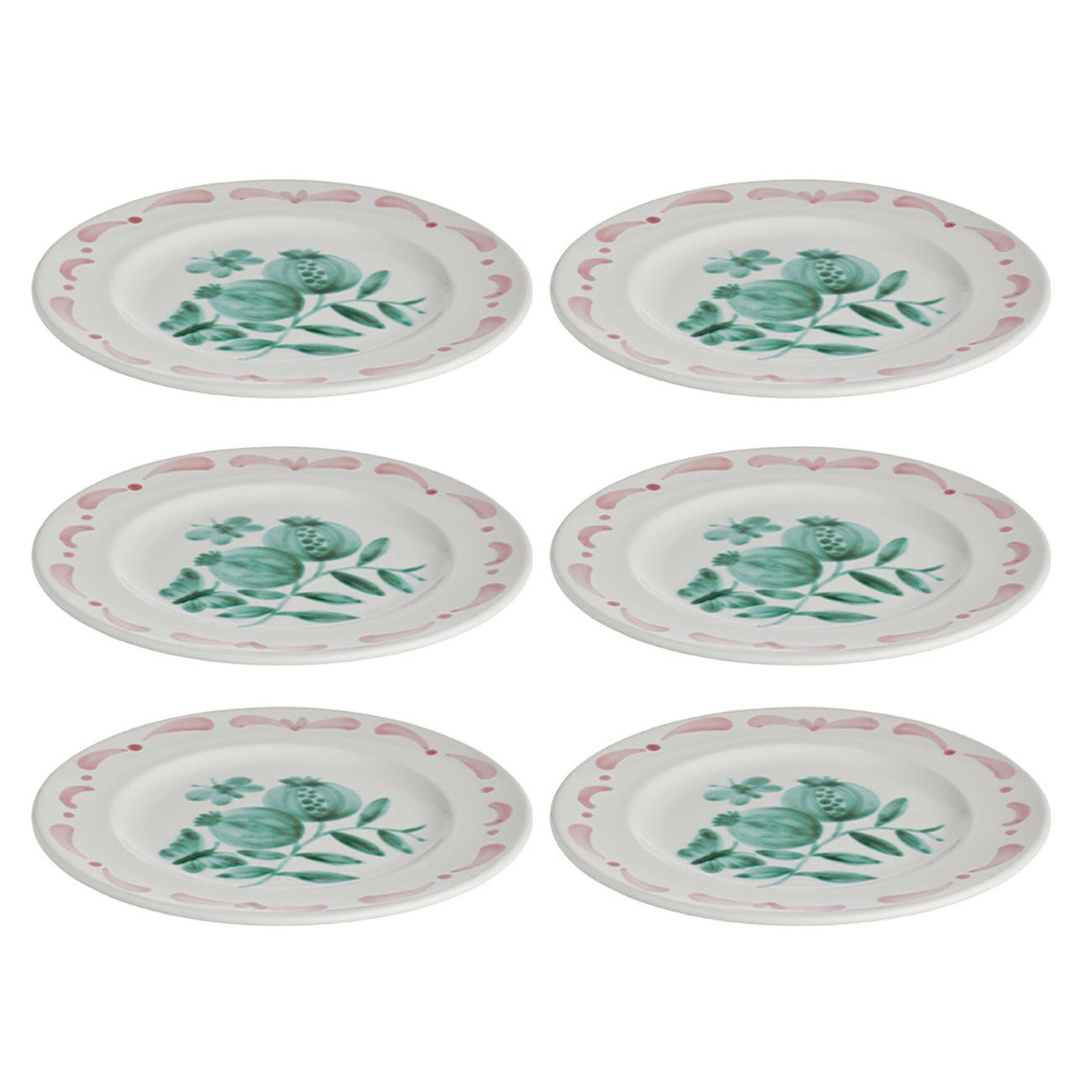 Country Style Set of Six Ceramic Dinner Plates Sofina Boutique Kitzbühel For Sale