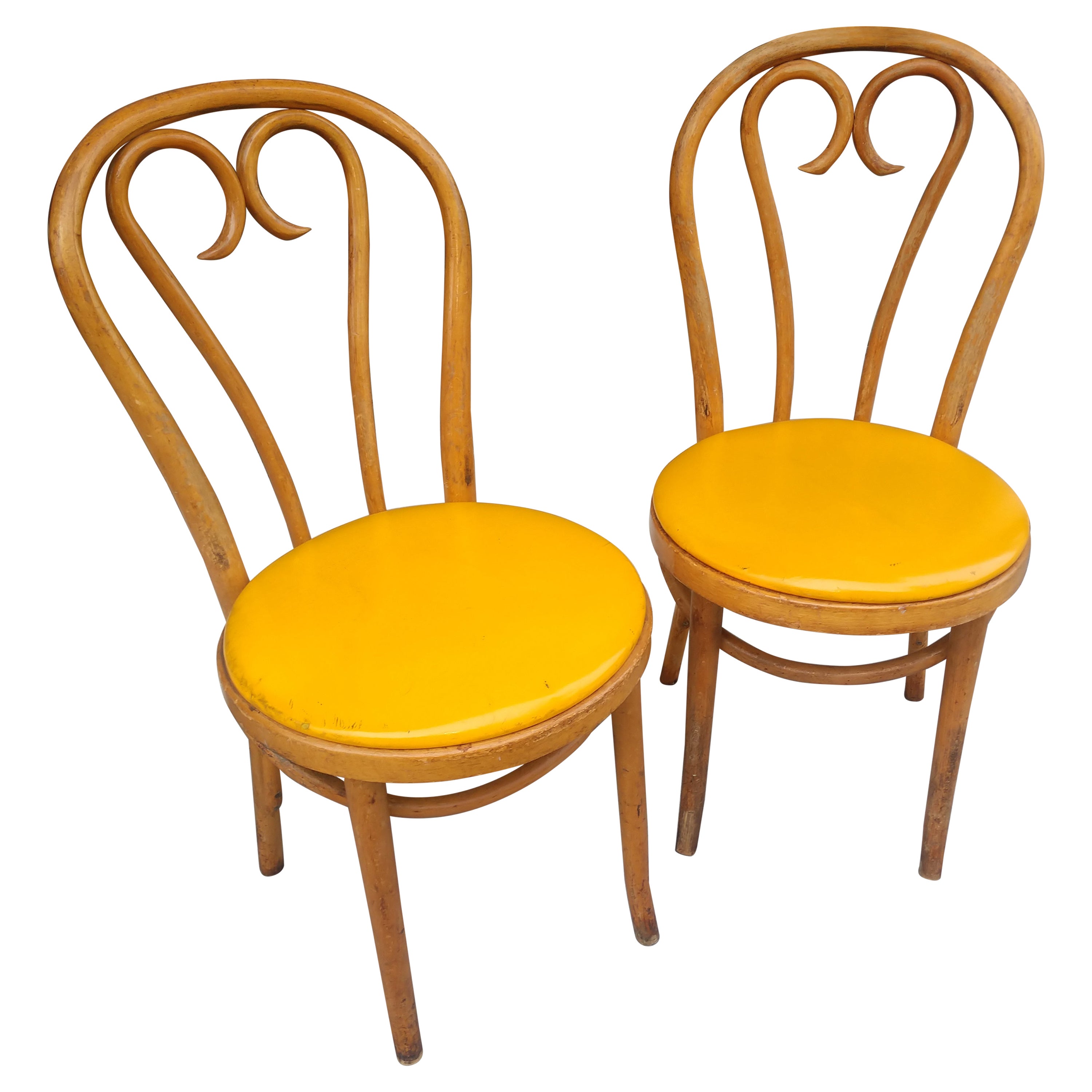 Pair of Vintage Thonet Bentwood Cafe Dining Chairs, C1960