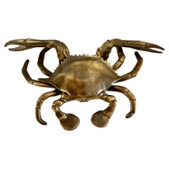 Cenicero con tapa de bronce macizo patinado inglés Cáncer de Cangrejo 420