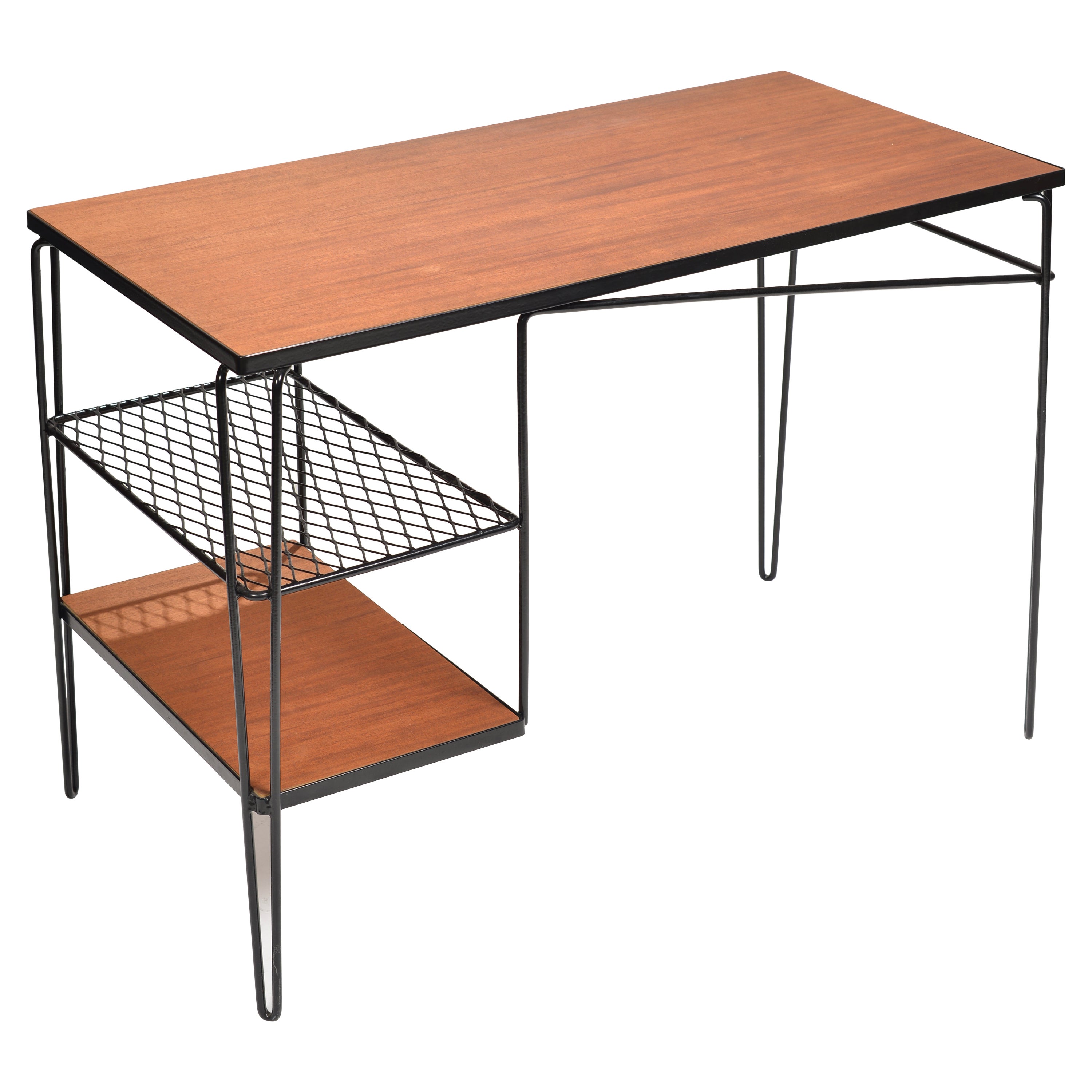 Pacific Design School Mahogany Desk by Thin Line of Los Angeles For Sale