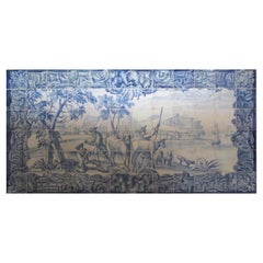 Portugiesische „ Azulejos“-Tafel „Eingangsszene“ aus dem 18. Jahrhundert