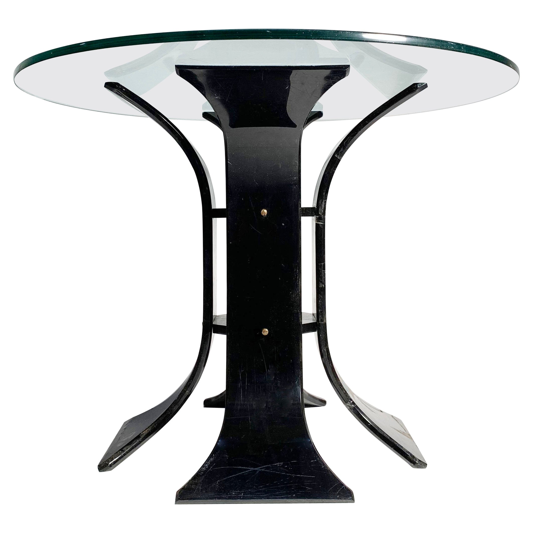 Vintage 60s / 70s Black Lucite Floral Dinette Table