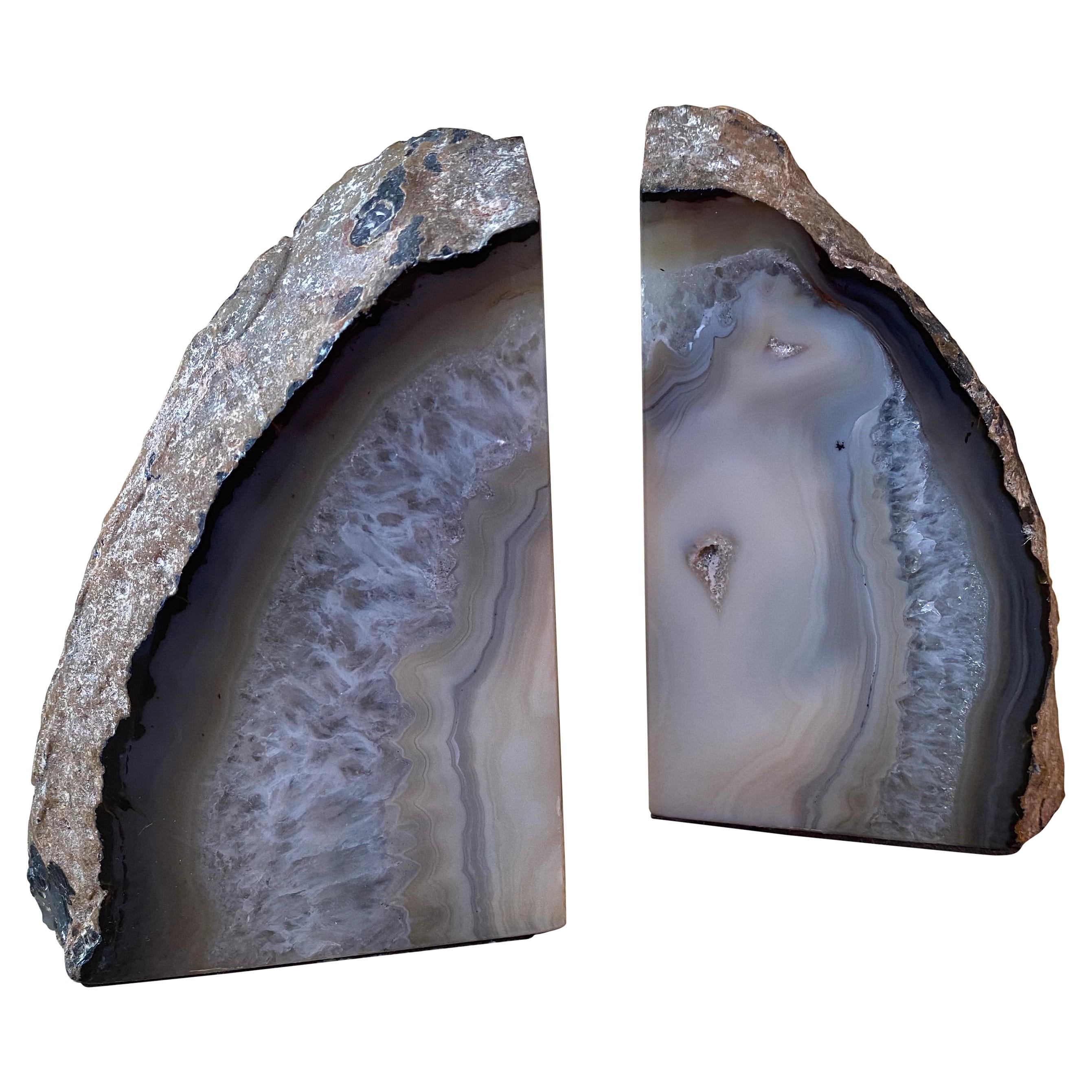 Polished Geode Bookends