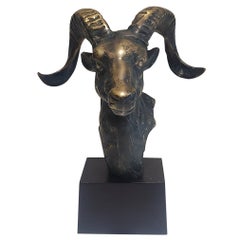 Vintage Bronze Rams Head