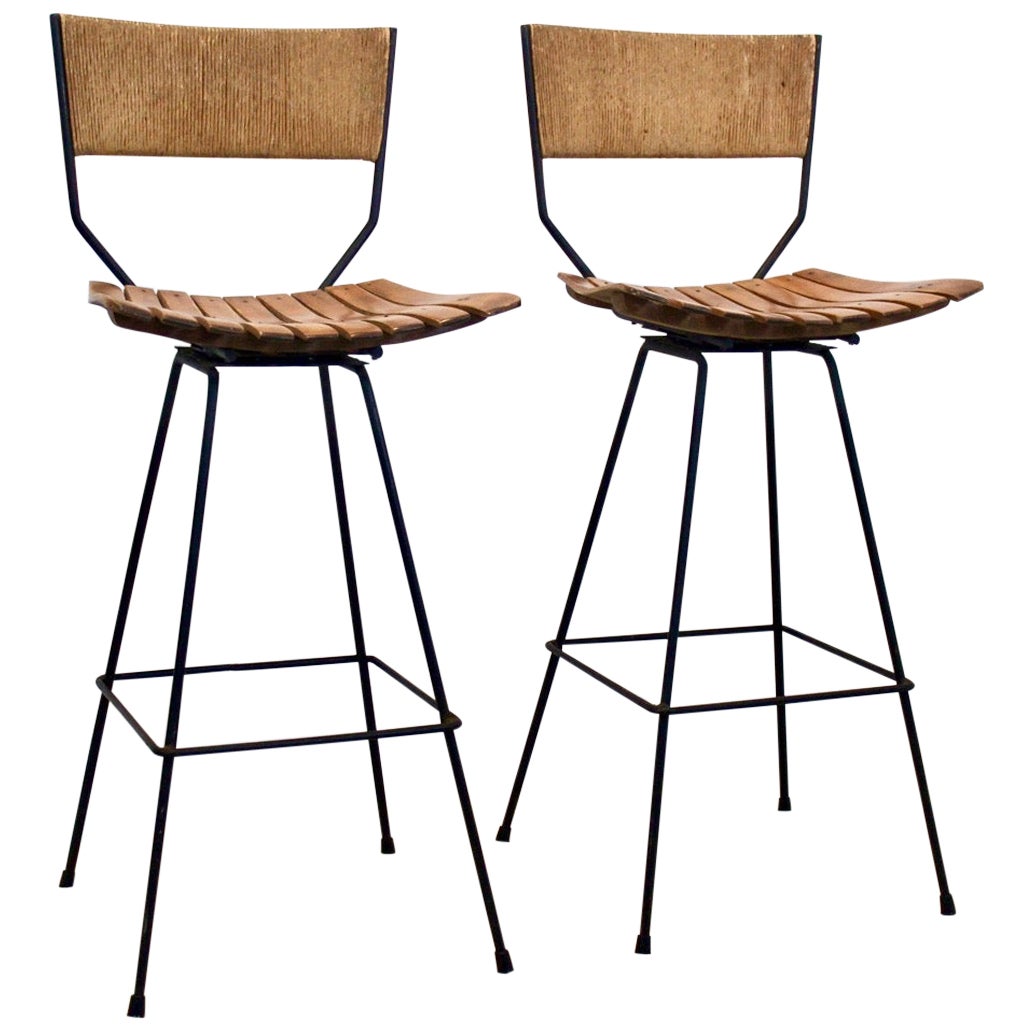 Rush Back Bar Stools by Arthur Umanoff for Raymor at 1stDibs