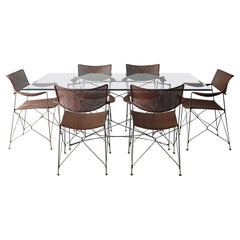 Yuzura Yamakawa Steel Wire and Rattan Dining Set