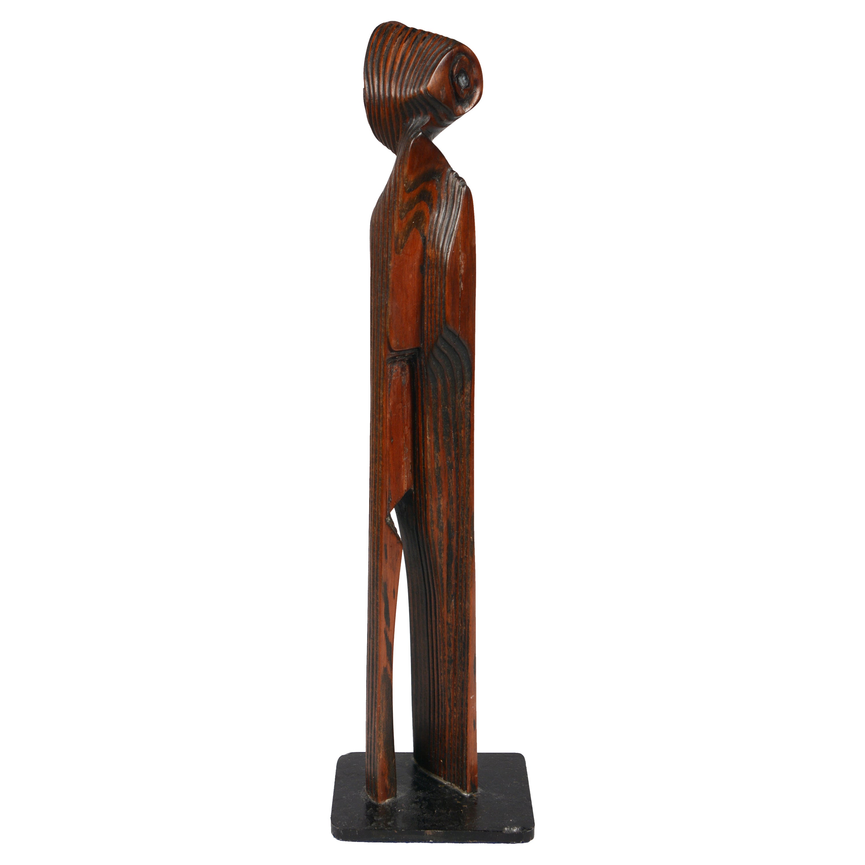 Abstract Figurative Carved Wood Sculpture