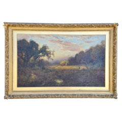 Used Large-Scale William Keith Landscape Painting "Harvest"