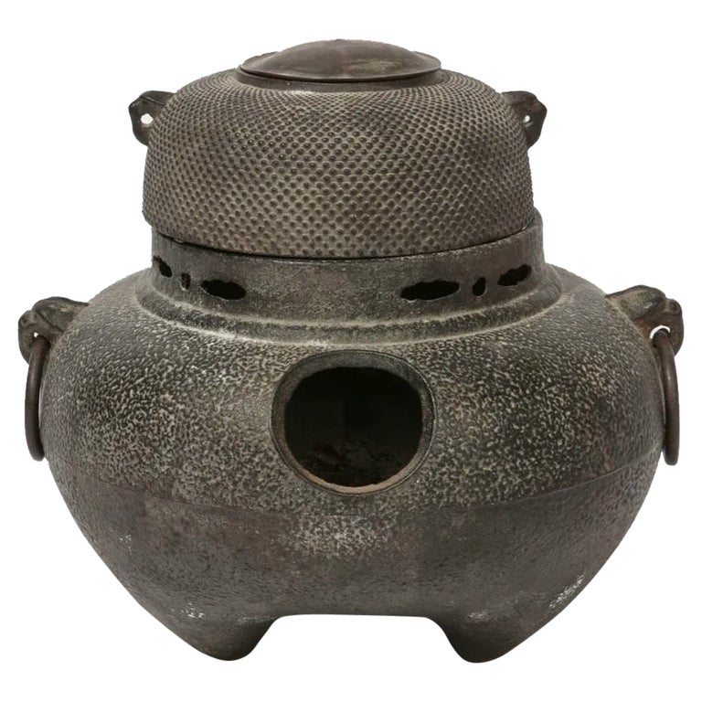 Japanese Iron Tea Ceremony Teapot with Original Brazier at 1stDibs