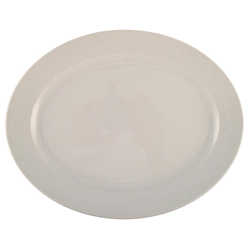 Service Salto Royal Copenhagen, grand plat de service ovale blanc, années 1960 en vente