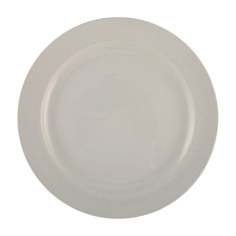 Service Salto Royal Copenhagen, grand plat de service rond blanc, années 1960 en vente