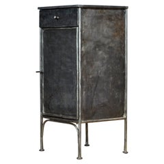 Antique Polished Iron Nightstand, 1910s
