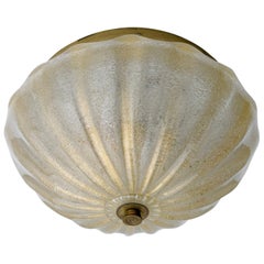 Montalampada di Murano Barovier & Tosso, vetro a scaglie d'oro e bordo in ottone, Italia 1955
