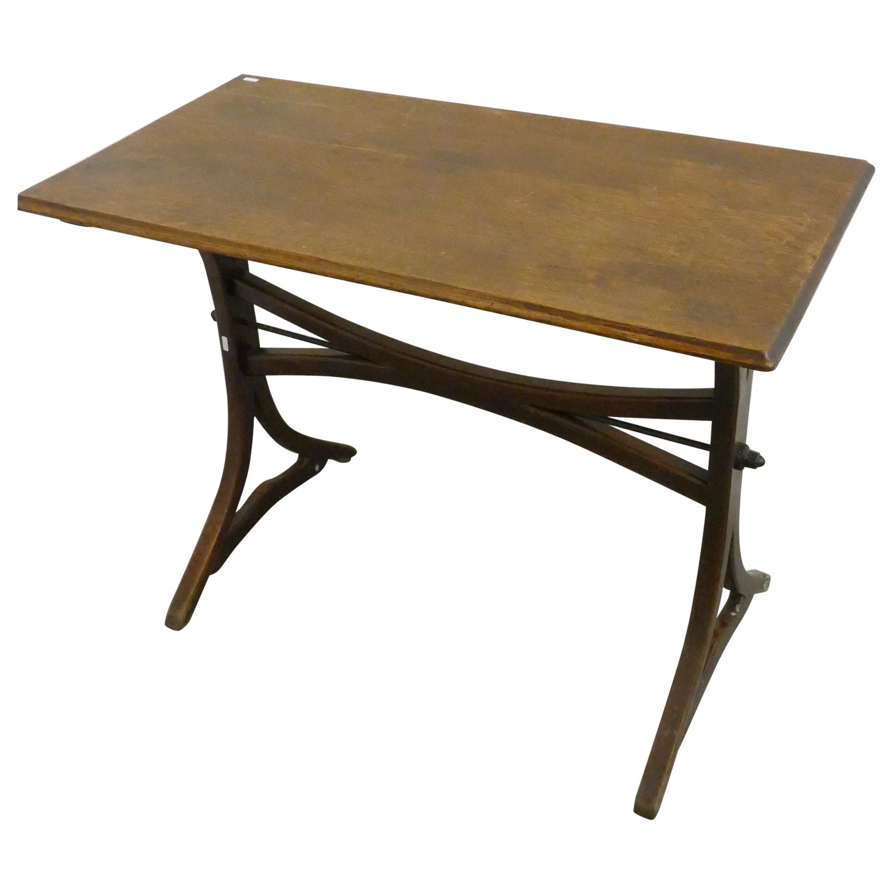 Thonet Style Art Nouveau Oak Bistro Table, circa 1900