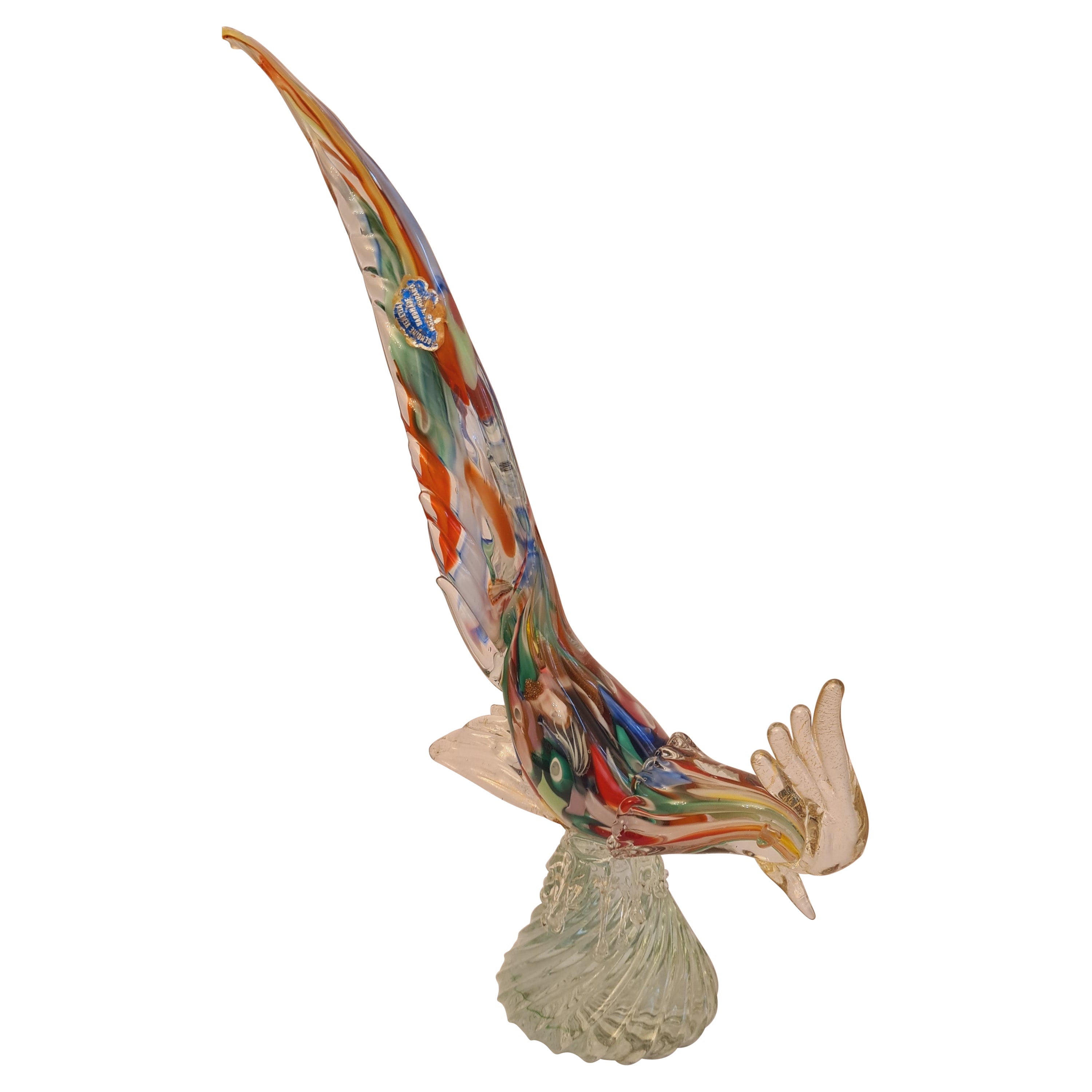 Middle of century murano glass Byzantino bird (A.Ve.M) For Sale