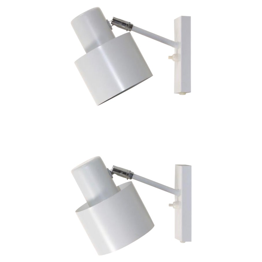 Pair of Midcentury Wall Lights by Jo Hammerborg, Made in Denmark For Sale
