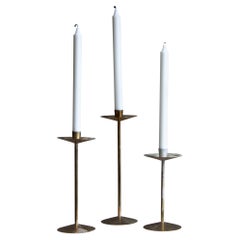 Swedish Designer, Candlesticks, Brass, Sweden, 1960s